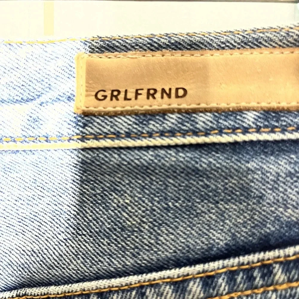 GRLFRND Karolina high rise distressed 5 pockets button fly denim size 24